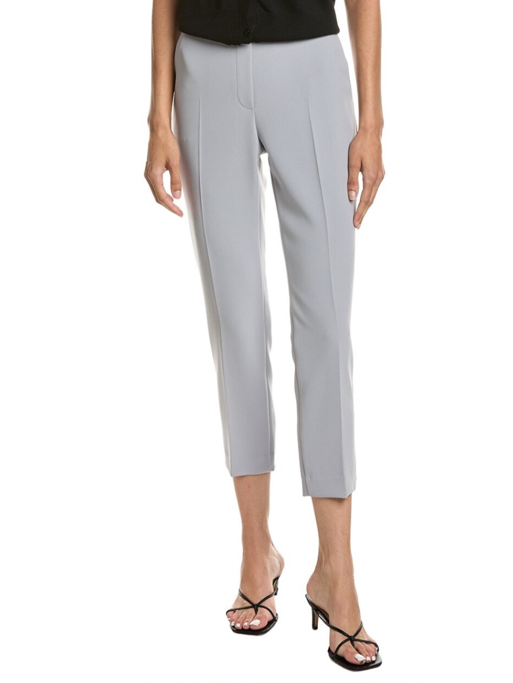 Theory Treeca Slim Crop Mid rise Straight Leg Gray Pull on Pants